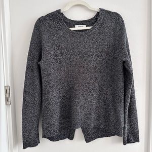 Madewell cross back gray crewneck sweater